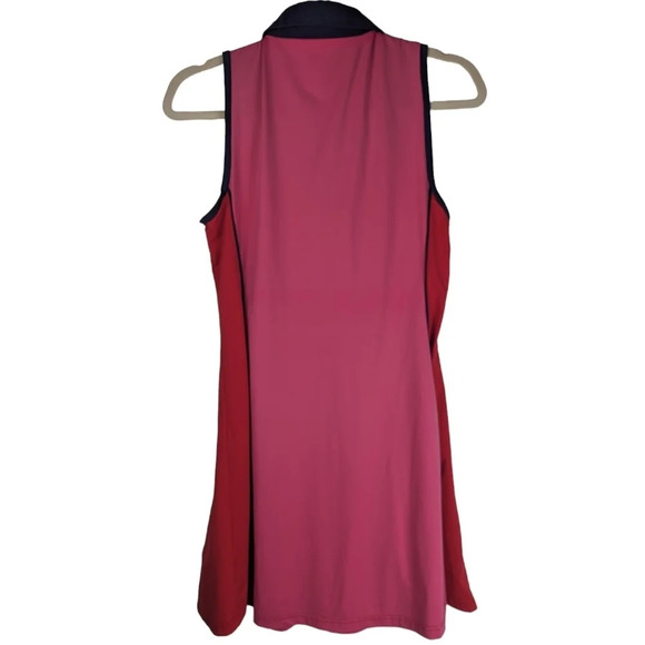 Kinona Pink Sleeveless Golf Tennis Dress Small Zip Neck Activewear Pockets - Picture 9 of 13
